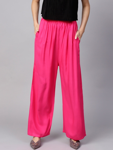 

GERUA Women Fuchsia Solid Straight Palazzos
