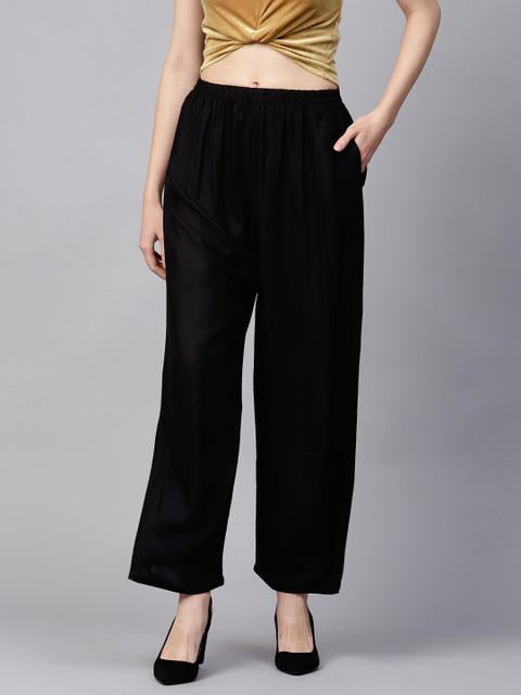 

GERUA Women Black Straight Solid Palazzos