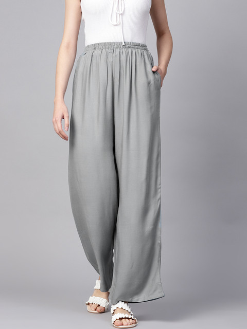 

GERUA Women Grey Straight Solid Palazzos