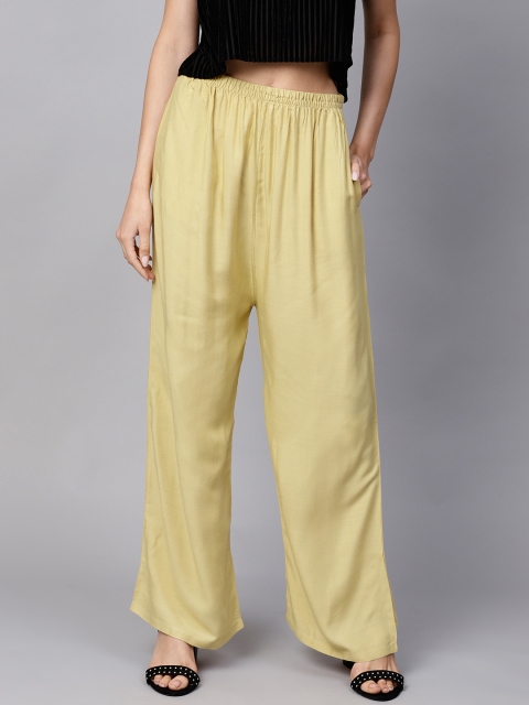 

GERUA Women Beige Solid Straight Palazzos