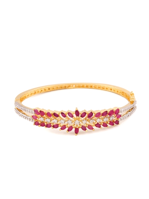 

Rubans Gold-Toned & Red Metal Gold-Plated Handcrafted Charm Bracelet