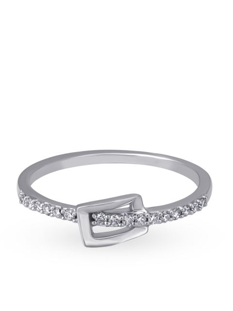 

Mia by Tanishq 14-Karat White Gold Precious Ring with Diamonds, Silver