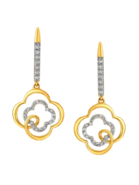 

Mia by Tanishq 14KT Yellow Gold Diamond Drop Earrings with Diamonds