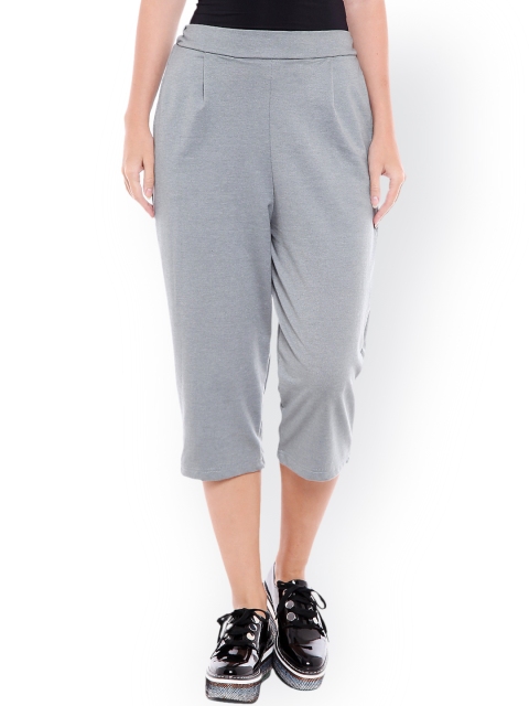

ANWAIND Women Grey Regular Fit Solid Regular Trousers