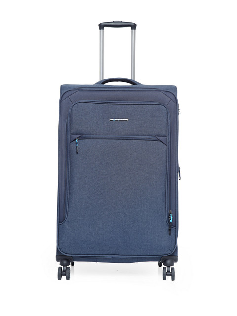 

Teakwood Leathers Unisex Blue Medium Trolley Suitcase