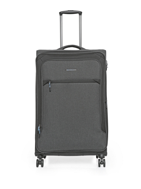 

Teakwood Leathers Unisex Grey Large Trolley Suitcase