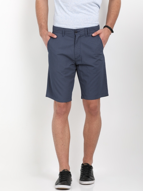 

t-base Men Navy Blue Printed Regular Fit Regular Shorts
