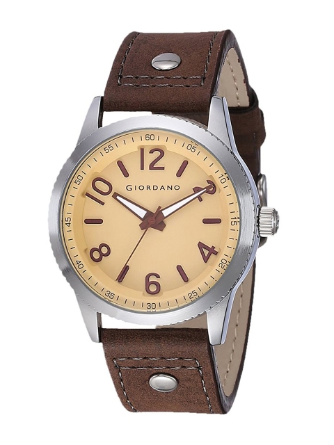 

GIORDANO Men Beige & Silver-Toned Analogue Watch A1053-05