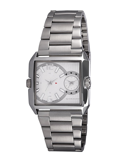 

GIORDANO Men White & Silver-Toned Analogue Watch 60074 DTM