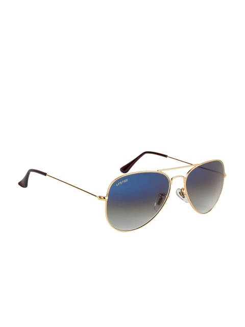 

Voyage Unisex Blue & Gold-Toned Aviator Sunglasses 3026MG2383