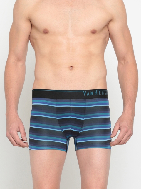 

Van Heusen Men Blue & Black Striped Trunk IHITR1SPT130048
