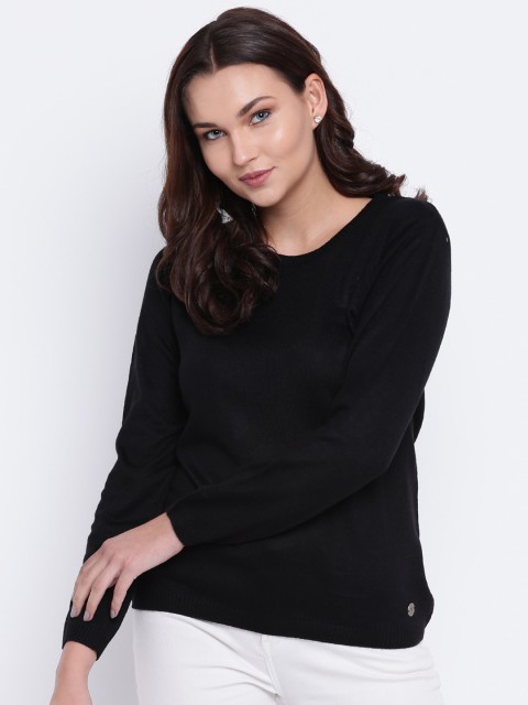 

Cayman Women Black Solid Sweater