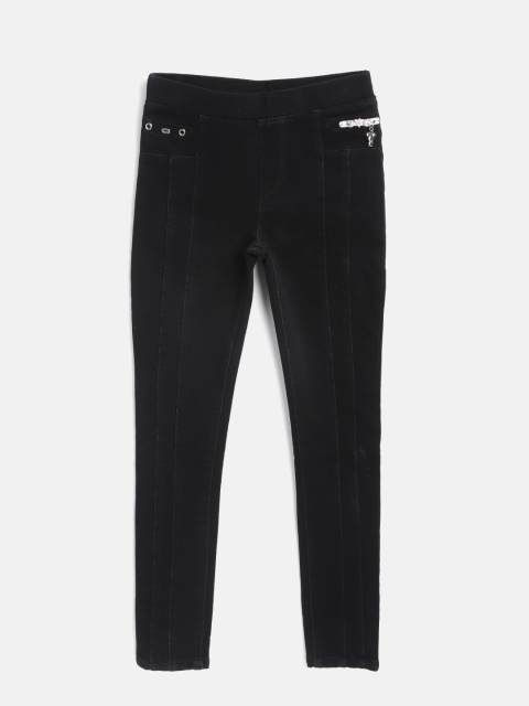 

Tiny Girl Black Solid Treggings
