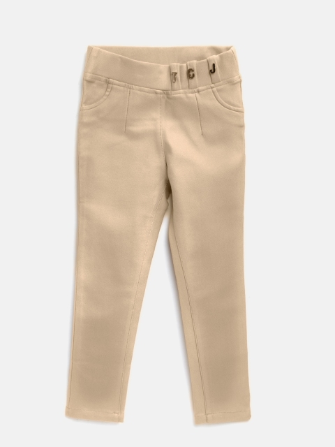 

Tiny Girl Beige Solid Treggings