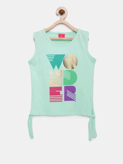 

Tiny Girl Green Printed Top