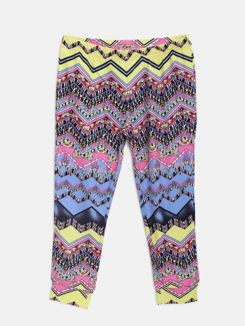 

Tiny Girl Blue & Pink Printed Leggings, Multi