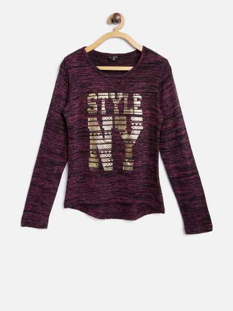 

Tiny Girl Pink & Black Printed Top