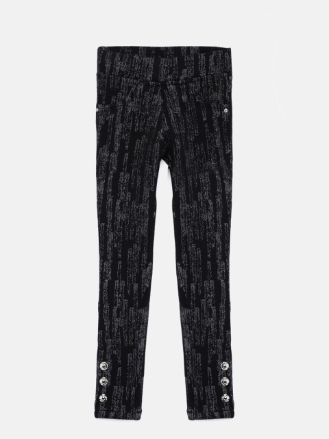 

Tiny Girl Black Self Design Slim Fit Jeggings