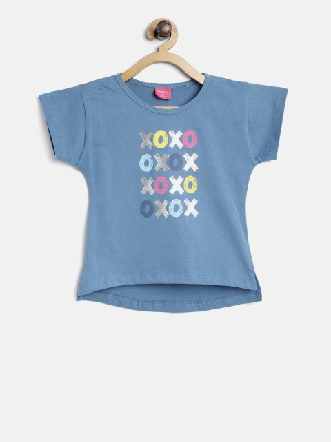 

Tiny Girl Blue Printed Top