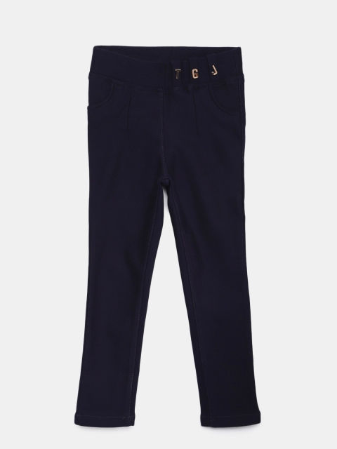 

Tiny Girl Navy Blue Solid Jeggings