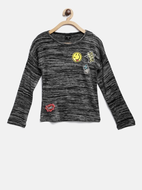 

Tiny Girl Charcoal Grey Solid Top