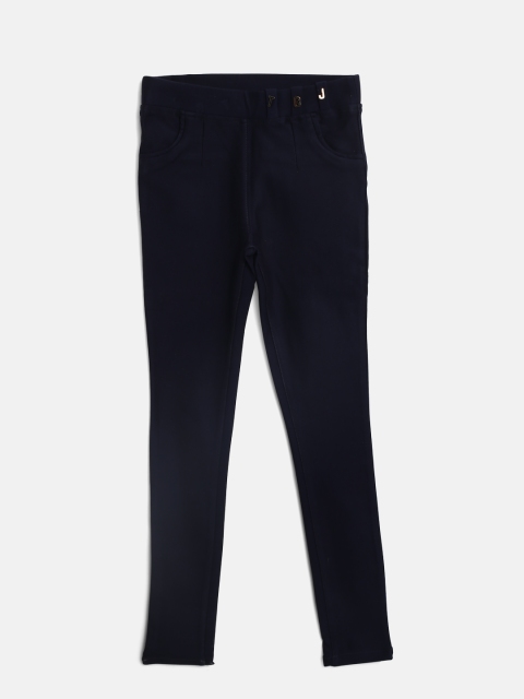 

Tiny Girl Navy Solid Treggings, Navy blue