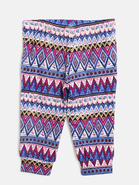 

Tiny Girl Blue & Pink Printed Leggings