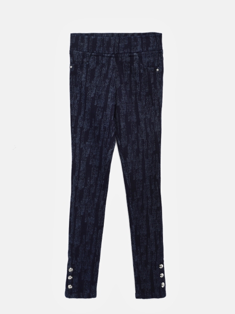 

Tiny Girl Blue Self-Design Jeggings
