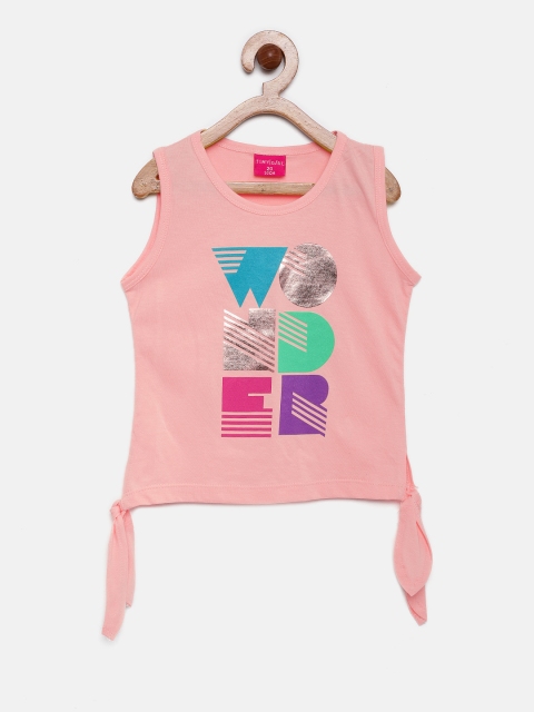 

Tiny Girl Peach Printed Top