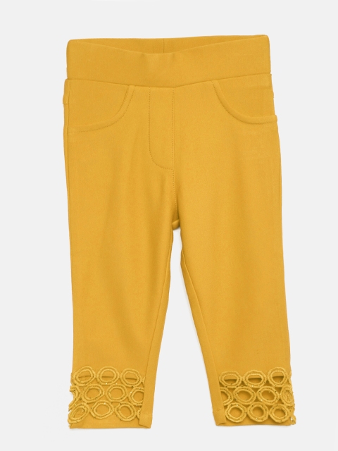 

Tiny Girl Mustard Yellow Solid Regular Fit Capris