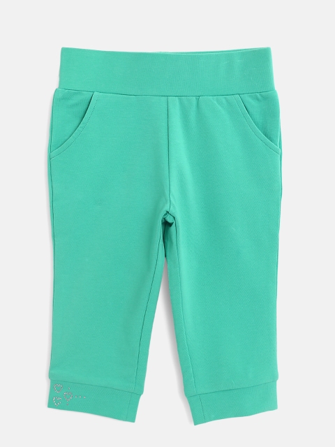 

Tiny Girl Sea Green Solid Regular Fit Capris