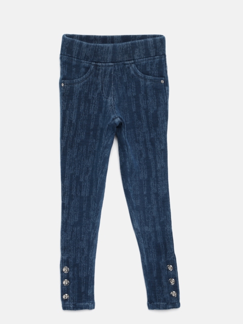 

Tiny Girl Blue Self-Design Jeggings