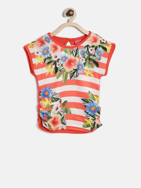 

Tiny Girl Red Floral Print Regular Top