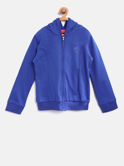 

Tiny Girl Blue Solid Hooded Sweatshirt