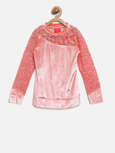 

Tiny Girl Coral Pink Solid Top