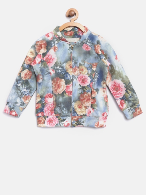 

Tiny Girl Blue & Pink Floral Print Tailored Jacket