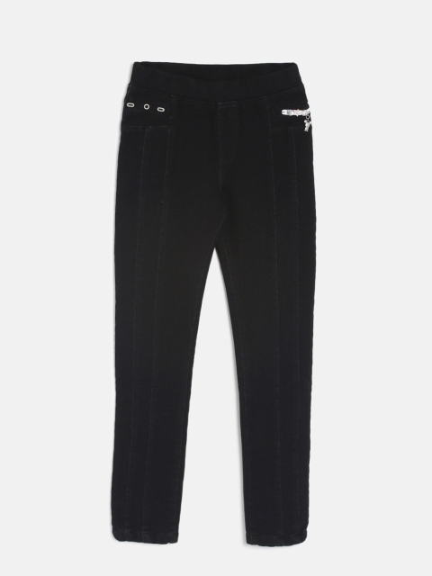 

Tiny Girl Black Solid Regular Fit Jeggings