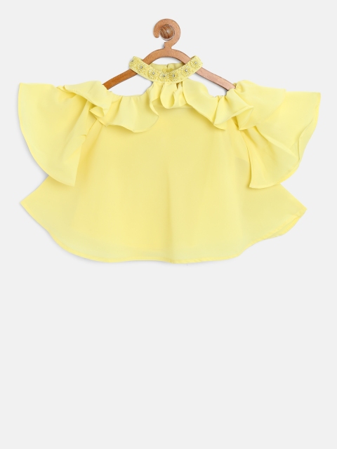 

Tiny Girl Yellow Solid A-Line Top