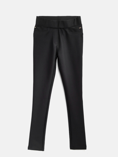 

Tiny Girl Black Solid Treggings