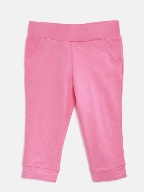 

Tiny Girl Girls Pink Solid Regular Fit Capris