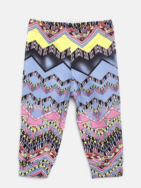 

Tiny Girl Multicoloured Printed Slim Fit Joggers, Multi
