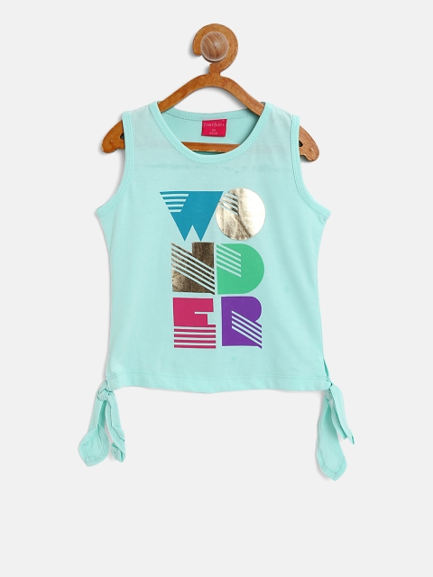 

Tiny Girl Green Printed Top