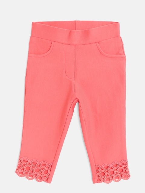 

Tiny Girl Peach-Coloured Cropped Treggings