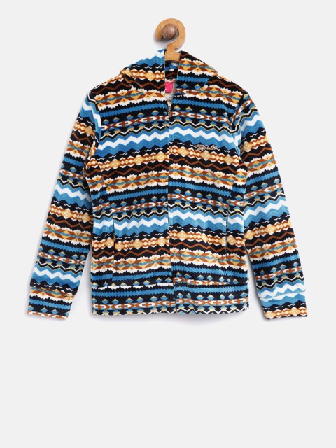 

Tiny Girl Blue & Black Printed Hooded Sweatshirt
