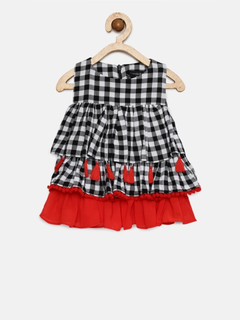 

Tiny Girl Black & White Checked Dress