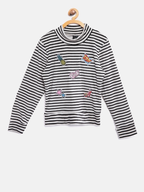 

Tiny Girl Black & White Striped Top