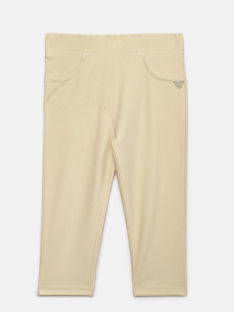 

Tiny Girl Beige Solid Skinny Fit Capris