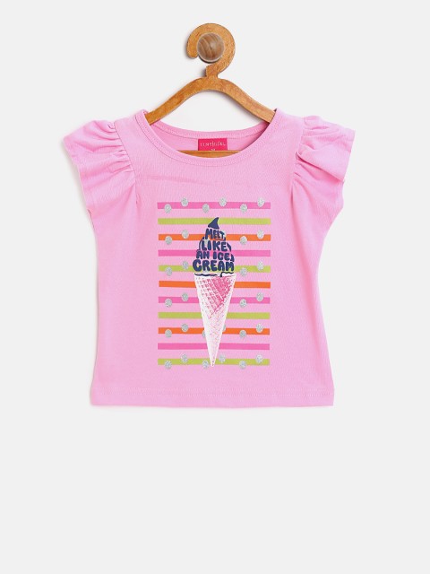 

Tiny Girl Pink Printed Top