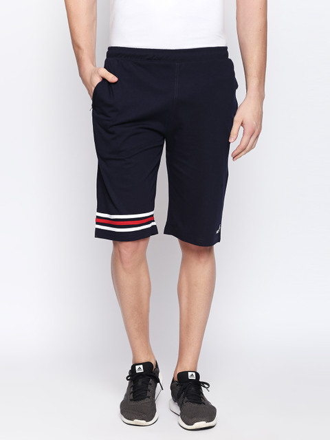 

FiTZ Men Navy Blue Solid Regular Fit Sports Shorts