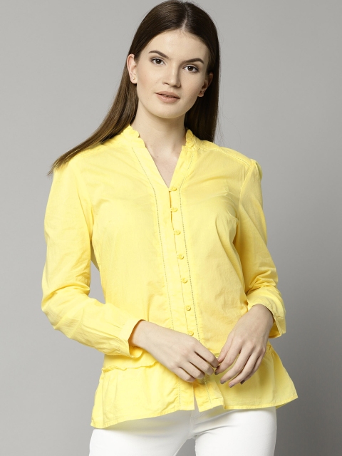 

Marks & Spencer Women Yellow Solid Shirt Style Top